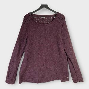 Eddie Bauer Women's XL Purple‎ Lambswool Camel Hair Knit Sweater Pullover Top